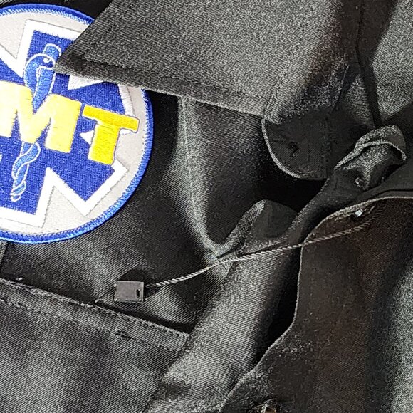 National Patrol Permanent Press Black SS Allied Universal EMT Work Shirt 19-19.5 - Picture 15 of 16